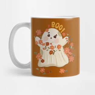 Boo Ghost Dances With Flowers Mug